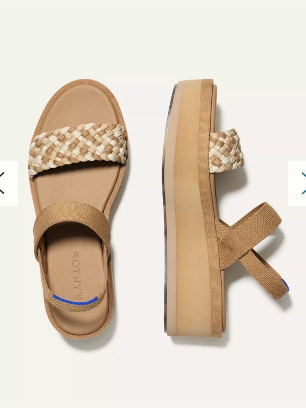 Rothy's Light Sand Woven Strap The Lightweight Wedge Sandals